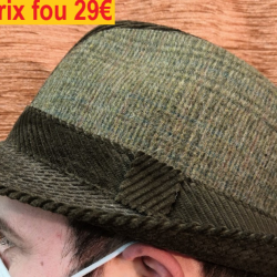 CHAPEAU PINEAU  VELOURS KAKI   60                   CHAVE60