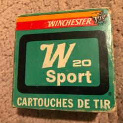 boîte de cartouches anciennes de calibre 20, marque Winchester, 25 pièces