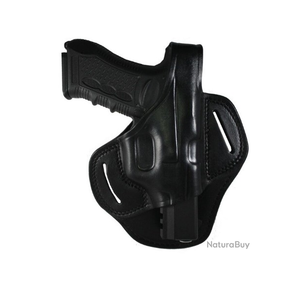 Etui cuir de ceinture - pistolet - droitier noir (2)