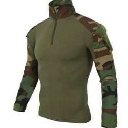 Tee-shirt chemise manche longue militaire couleur Woodland camo 6 tailles disponibles !