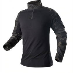 Tee-shirt chemise manche longue militaire couleur CP black 6 tailles disponibles !