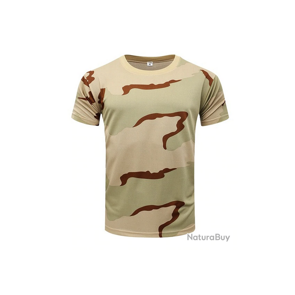 Tee-shirt chemise manche courte militaire 5 tailles disponibles couleur 3 Color Camo disponibles !