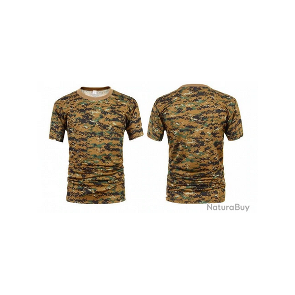 Tee-shirt chemise manche courte militaire couleur Digi-Woodland 5 tailles disponibles !