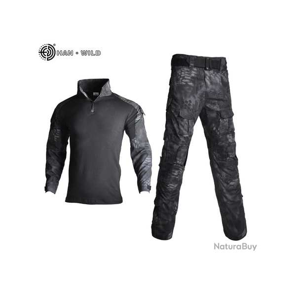 Ensemble pantalon et tee-shirt manche longue militaire Couleur Black python 11 tailles disponibles !