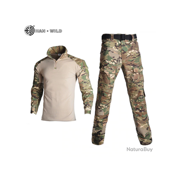 Ensemble pantalon et tee-shirt manche longue militaire Couleur CP 11 tailles disponibles !