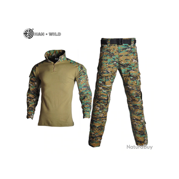Ensemble pantalon et tee-shirt militaire Couleur Jungle Digital 11 tailles disponibles !
