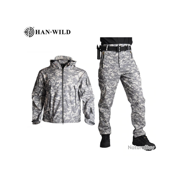 Ensemble pantalon et tee-shirt militaire Couleur ACU-Camouflage 8 tailles disponibles !