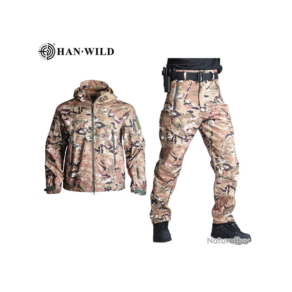 Ensemble pantalon et tee-shirt militaire Couleur CP-Camouflage 8 tailles disponibles !