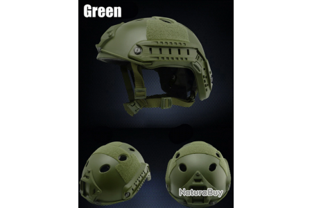 Casque tactique militaire airsoft couleur Green - Casques tactiques  (7582275)