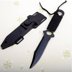 Couteau militaire tactique, chasse, survie, plongée en acier inoxydable, 21.8cm