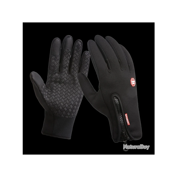Gants impermable et tactile pour pche, randonne, cyclisme couleur noir 5 tailles disponibles !