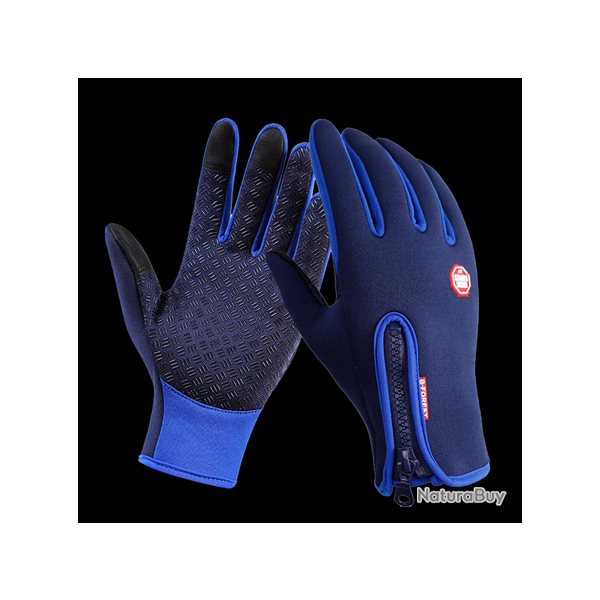 Gants impermable et tactile pour pche, randonne, cyclisme couleur bleu 5 tailles disponibles !