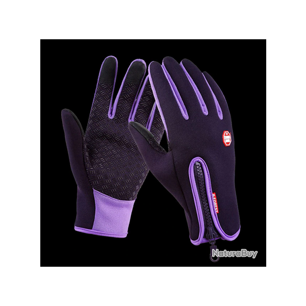 Gants impermable et tactile pour pche, randonne couleur violet 5 tailles disponibles !
