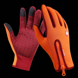 Gants imperméable et tactile pour pêche, randonnée couleur orange 5 tailles disponibles !