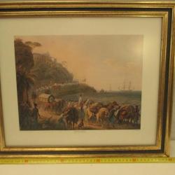 cadre  - litho -  - sous verre - militaire 50 cm par 42 cm  tres bon état  poids 1 Kg 600