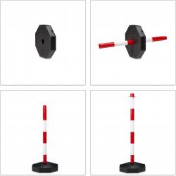 Lot de 2 poteaux barrière de signalisation et délimitation parking blanc et rouge 13_0002310_2