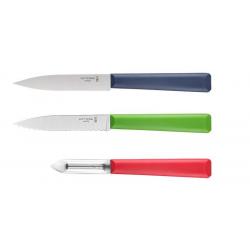 OPINEL - OP002359 - OFFICE N°312 - OFFICE CRANTÉ N°313 - EPLUCHEUR N°315 - LAMES 100MM ET 60MM