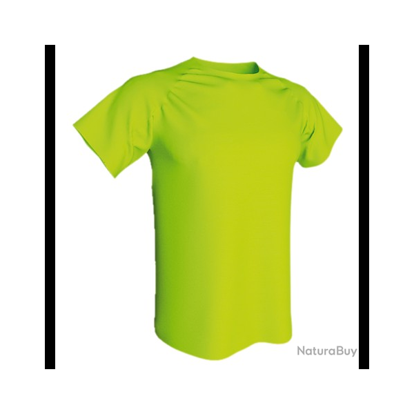 T-shirt Technique 100% polyester ACQUA ROYAL Vert Fluo 01
