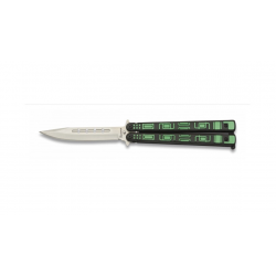 Couteau papillon  Noir/vert CD. AI p1802