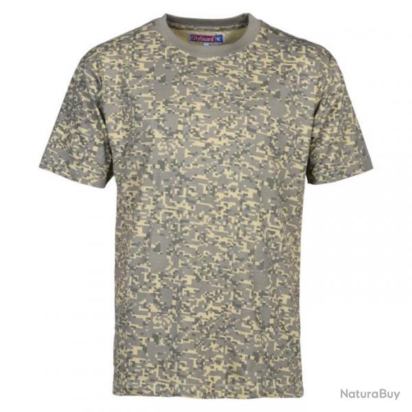 TEE SHIRT PERCUSSION DIGICAM VERT/BEIGE  - TAILLE S