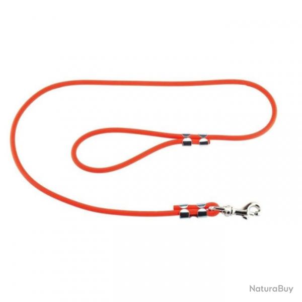 Laisse Biothane tubulaire Hlen Baud orange pour chien - 120 cm