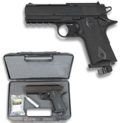 Pistolet Co2 4.5 mm Noire Mallette avec Co2 et 500 35004-MA071
