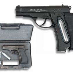 Pistolet Co2 Calibre 4.5 mm Noire  Malllete avec Co2 et billes 35041- MA07