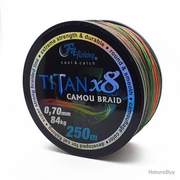 Tresse silure Titan x8 Camou Braid Filfishing 0.40mm / 44kg