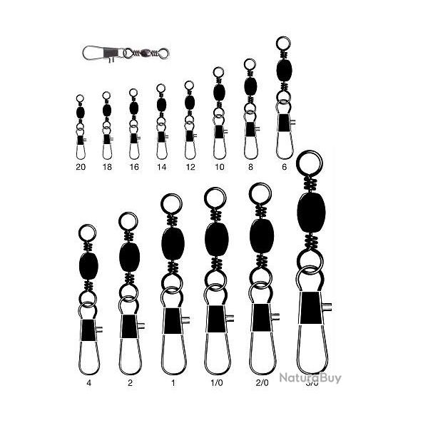 EMERILLON BARIL A AGRAFE INTERLOCK NOIR 3542 Taille 6