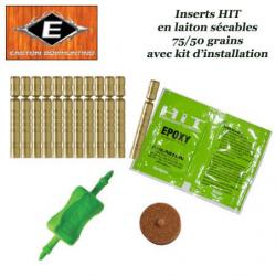 EASTON Inserts HIT lourds en laiton sécables 75-50 grains pour tubes et flèches Axis 12 Pack avec ki