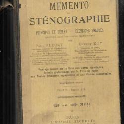 mémento de sténographie paul fleury et ernest roy , 1926 , scolaire professionnel ancien