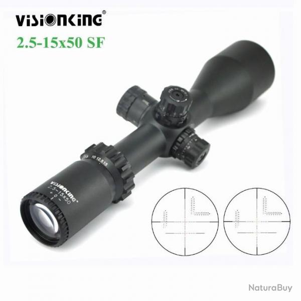 Visionking 2.5-15x50 DL 30mm Tube lunette de vise Super antichoc LIVRAISON GRATUITE