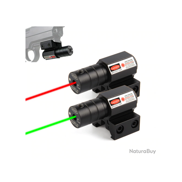 Viseur laser point rouge tactique support picatinny 11 et 20mm couleur vert