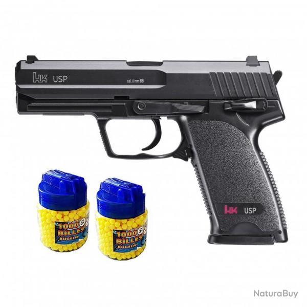 Heckler & Koch USP  Pistolet  billes metal + 2000 billes - Airsoft