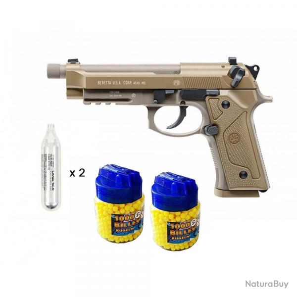 Beretta M9A3 Pistolet  billes CO2 mtal + 2000 billes + 2 caps CO2 - Airsoft