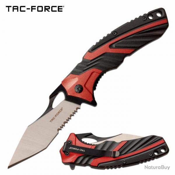 Couteau Tac Force A/O Tactical Urban Tanto Lame Acier 3Cr13 Manche Aluminium Clip TF1029BRD