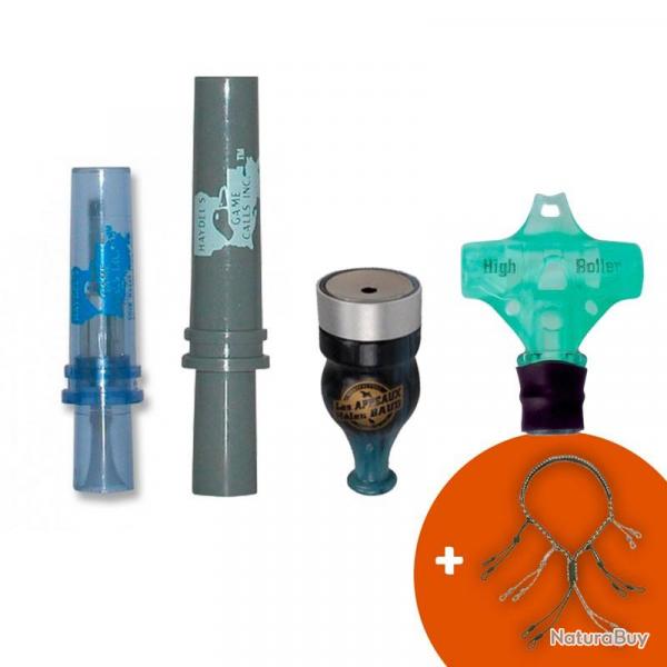 Pack appeaux  sauvagines et porte appeau Duck Hunter