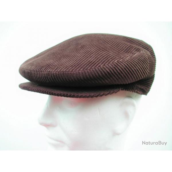 Casquette plate en velours ctel marron ( 05 )