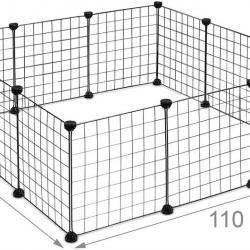 Enclos pour petits animaux domestiques parc extensible cage grille clapier grillage pack de 12 noir