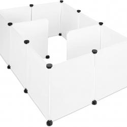 Enclos pour petits animaux plastique lapins 12 panneaux blanc 13_0000968_2