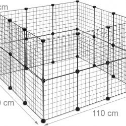 Enclos pour petits animaux domestiques parc extensible cage grille clapier grillage pack de 24 noir