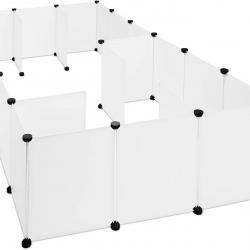 Enclos pour petits animaux plastique lapins 24 panneaux blanc 13_0000968