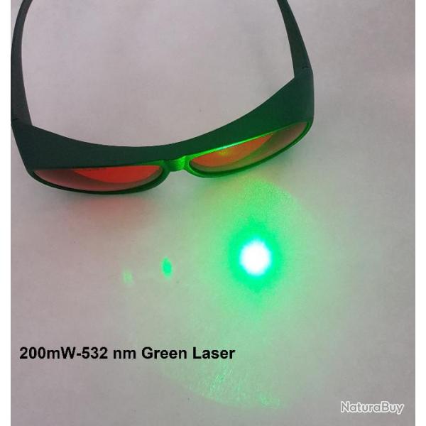 Lunette scurit LED Laser HPS MH 180-532nm OD6+ 48% transparence, infra-rouge OD3