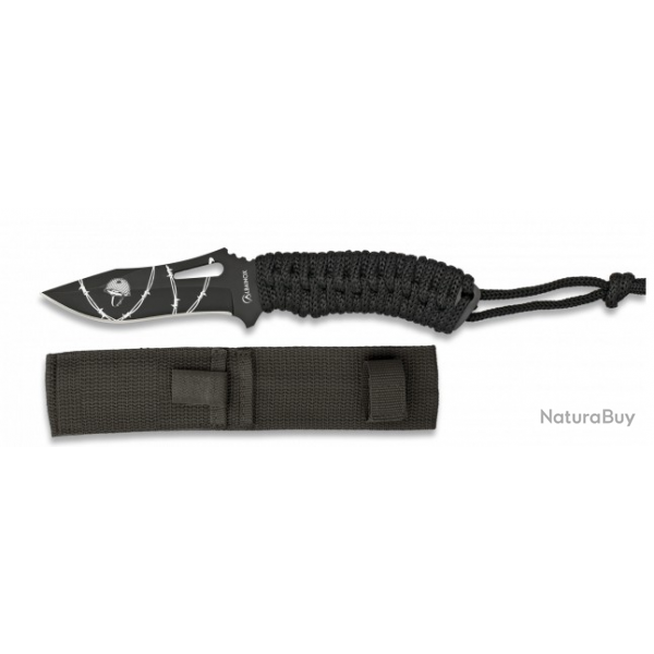 Couteaux noir etui nylon lame 10 cm 3241807