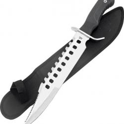 Couteau Tactical Frost Cutlery Guardian Bowie Lame Acier Inox Manche Abs Etui Nylon FCW140