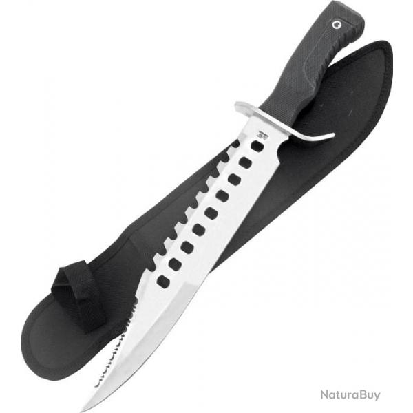 Couteau Tactical Frost Cutlery Guardian Bowie Lame Acier Inox Manche Abs Etui Nylon FCW140