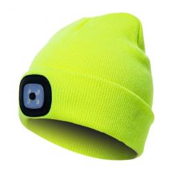 Bonnet LED Rechargeable en USB avec 3 mode lumineux yellow  - LIVRAISON OFFERTE