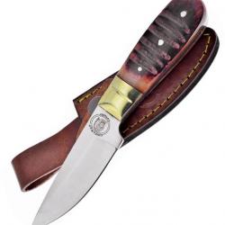 Couteau Frost Cutlery Montana Skinner Lame Acier Inox Manche Os Etui Cuir FCW2211