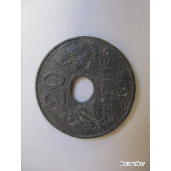 Pice de monnaie 20 Cmes 1942