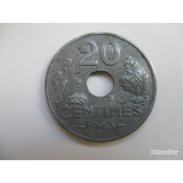 Pice de monnaie 20 Cmes 1943